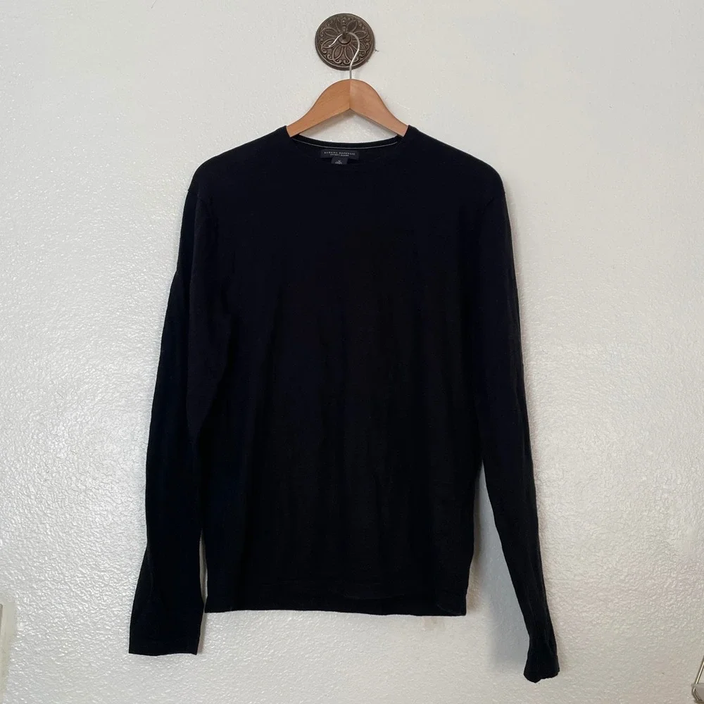 Banana Republic Luxury Blend Black Sweater Cotton Silk Cashmere Mens Medium M